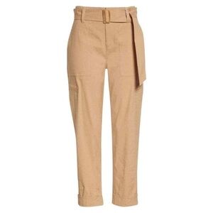 VINCE Linen Blend Belted Blend Cargo Pocket Ankle Pants Women's size small